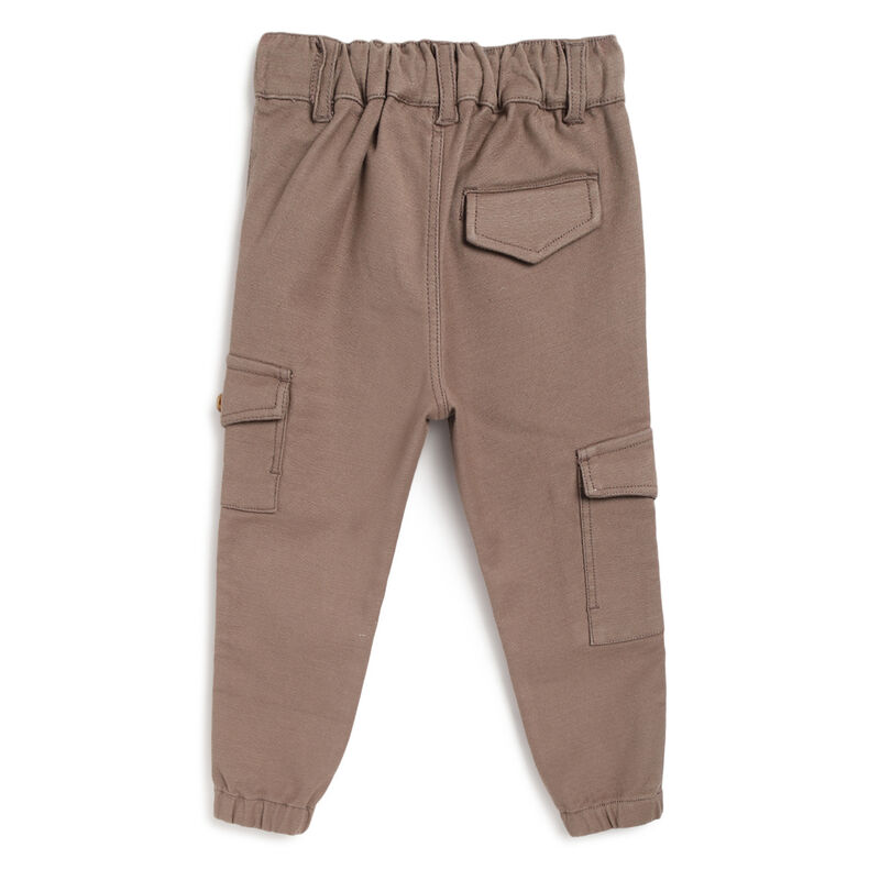 Boys Medium Brown Solid Long Trousers image number 1